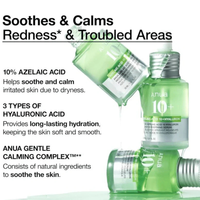 Anua Azelaic Acid 10+ Hyaluron Redness Soothing Face Serum 30ml