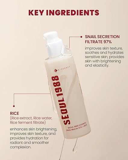K-SECRET SEOUL 1988 Snail Mucin 97% + Rice Essence 100ml
