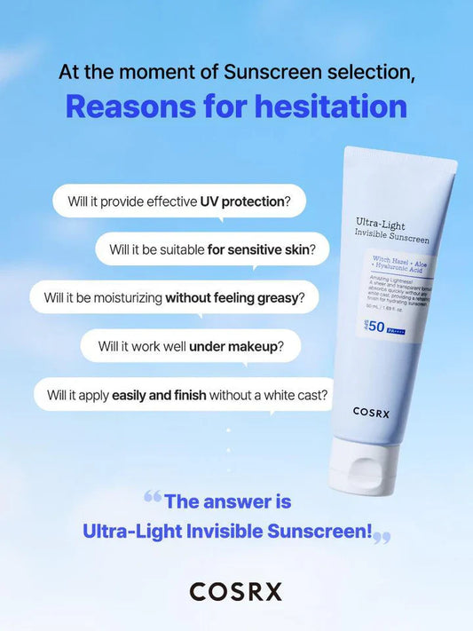 COSRX Ultra Light Invisible Face Sunscreen SPF50 PA++++ 50ml
