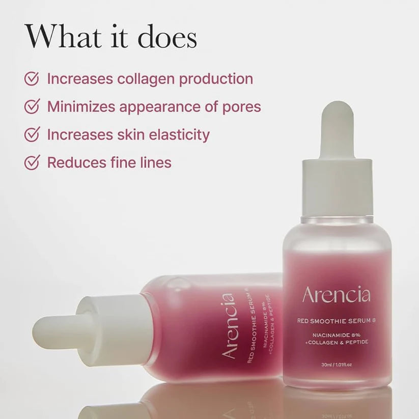 Arencia Fresh Red Smoothie Face Serum enriched with 8 red superfoods