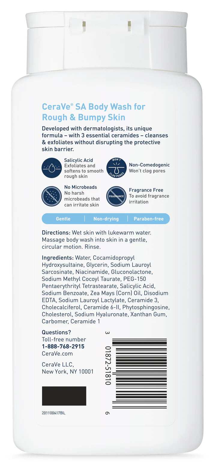 CeraVe SA Body Wash For Rough & Bumpy Skin 296ml