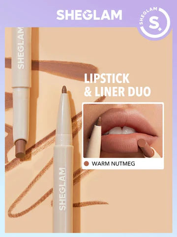 SHEGLAM 2 in 1 Glam Lipstick and Liner Duo