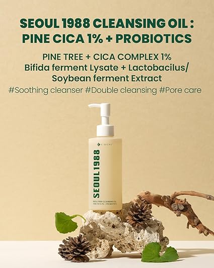 K-SECRET SEOUL 1988 Pine Cica 1% + Probiotics 200ml Face Cleansing Oil