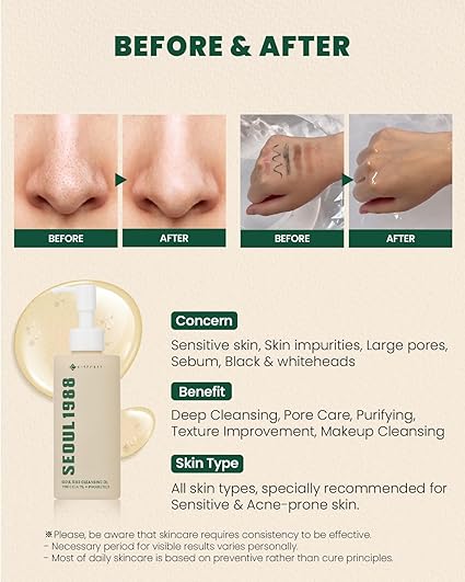K-SECRET SEOUL 1988 Pine Cica 1% + Probiotics 200ml Face Cleansing Oil
