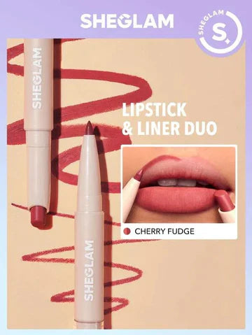 SHEGLAM 2 in 1 Glam Lipstick and Liner Duo